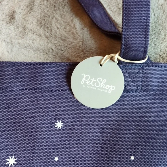 NWT Dark Blue Dog  & Stars Tote Bag - Picture 4 of 13